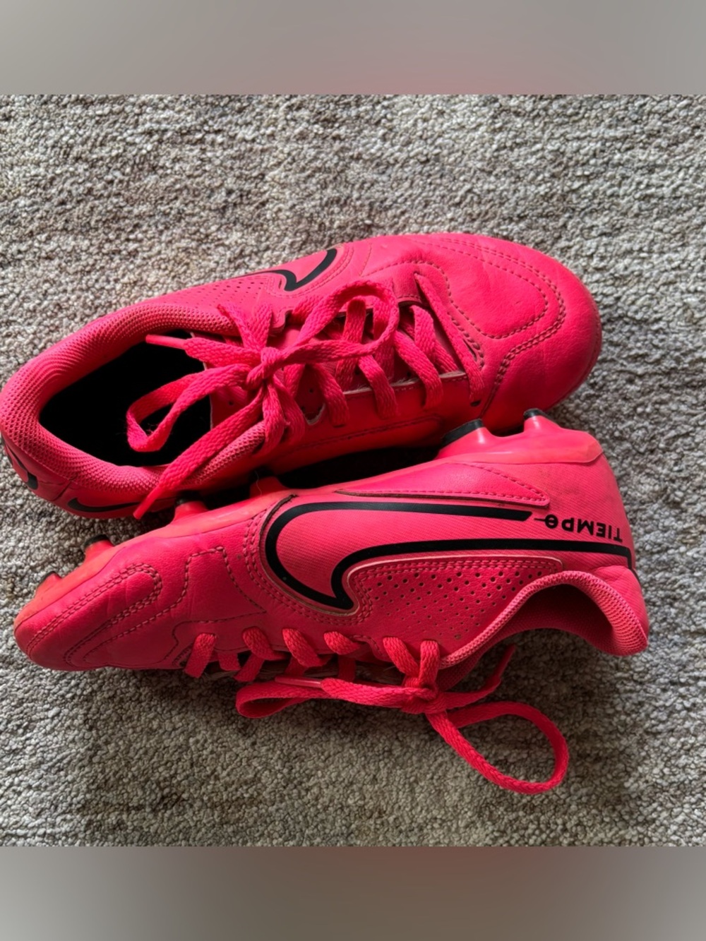 Nike Hot Pink Tiempo Soccer Cleats